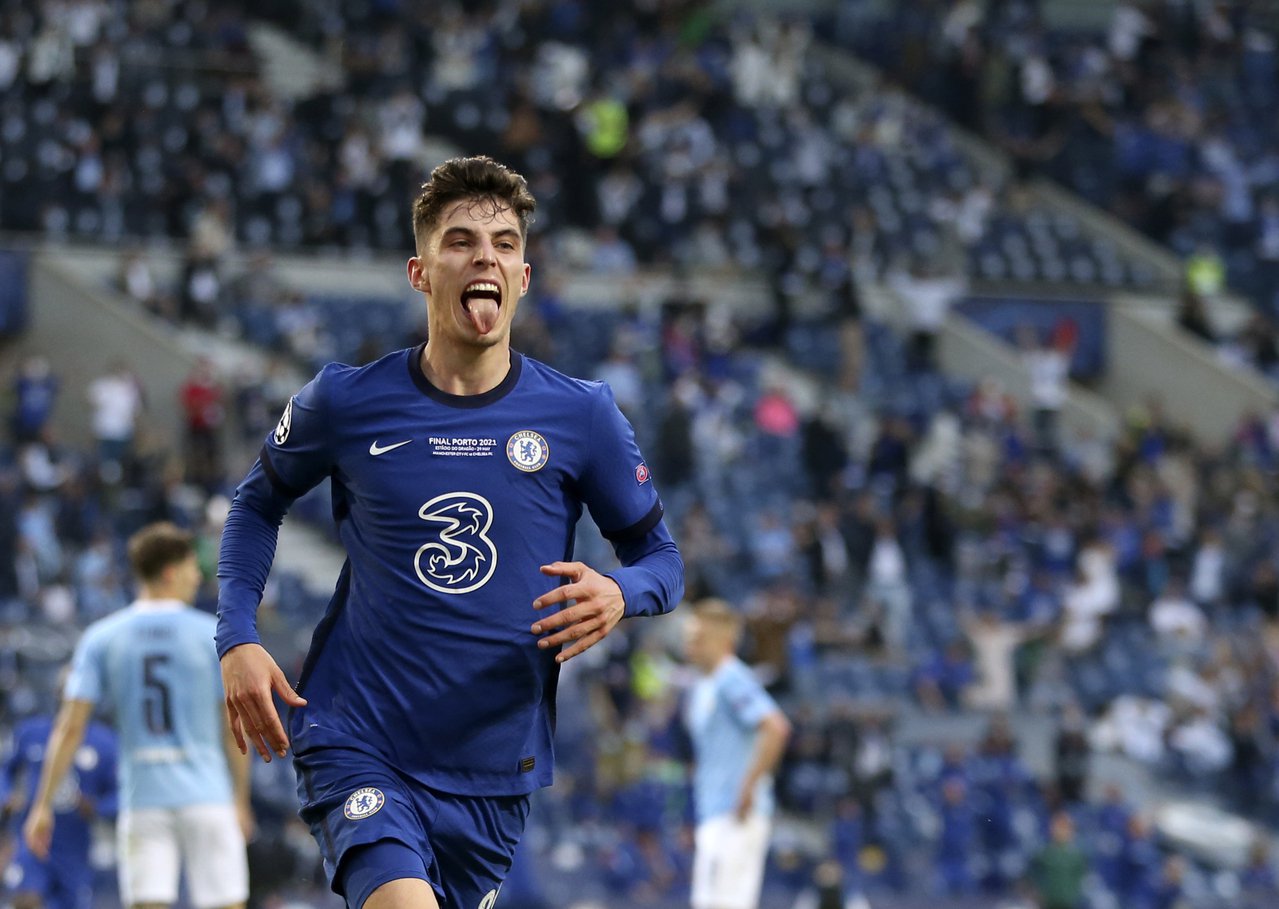 哈弗茨替切爾西打進全場唯一一顆進球。（美聯社）