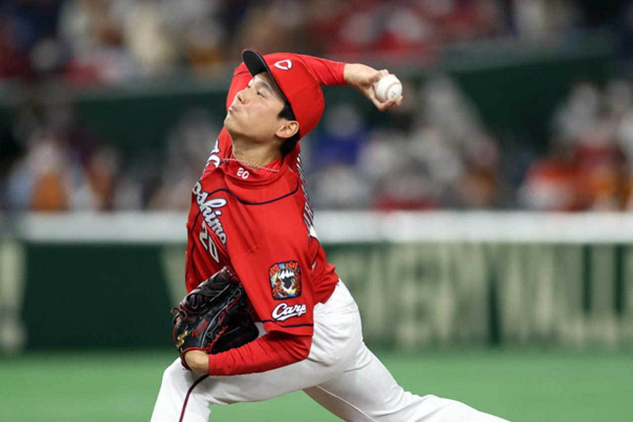 栗林良吏開幕之後已經連續17場比賽無失分，被打擊率也不到1成，是最耀眼的新人投手。  擷圖自廣島鯉魚球團官方推特