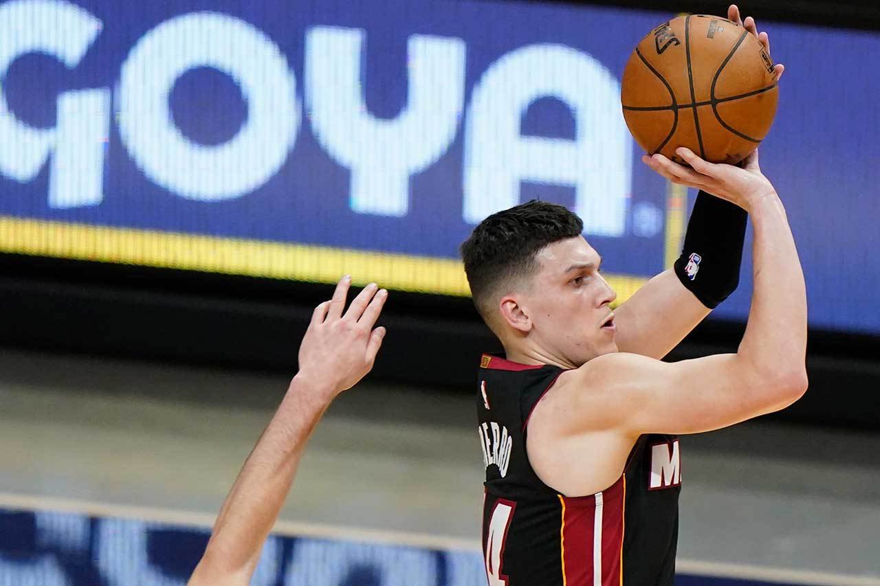 赫洛本季的三分球手感低迷了很久，總算在球季快結束之前找了回來！ 美聯社