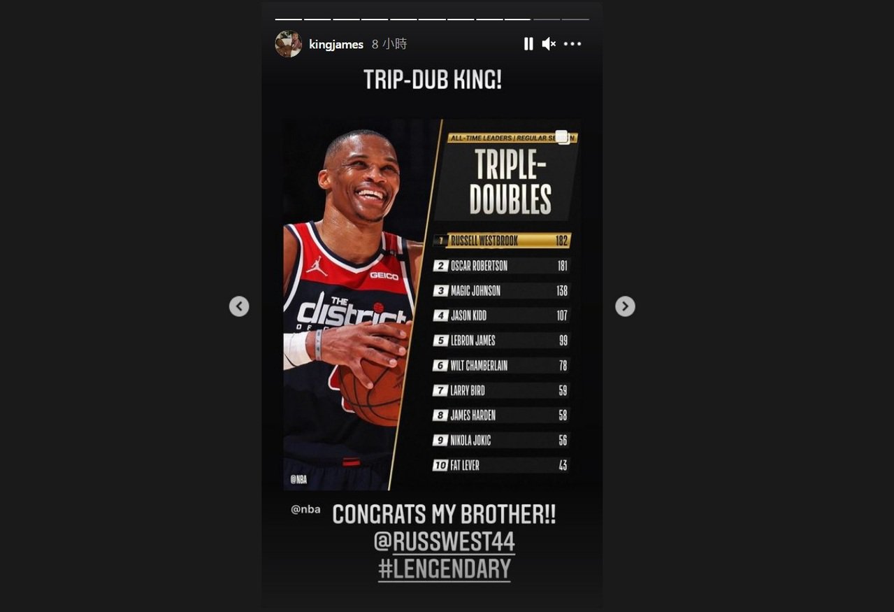 截圖自詹姆斯IG限時動態